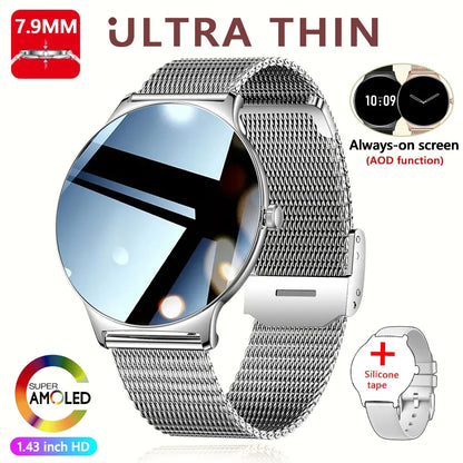 ChiBear Ultra Thin Fashion Smart Watch Women Screen Always Display Time Sports Bracelet Bluetooth Call AMOLED Smartwatch Woman