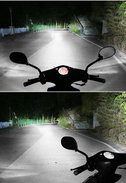1pc H4 BA20D H6 LED Motorcycle Headlight CSP Dual Color White Yellow Hi Lo Beam Lens Fog Lamp for Motobike Scooter Running Light