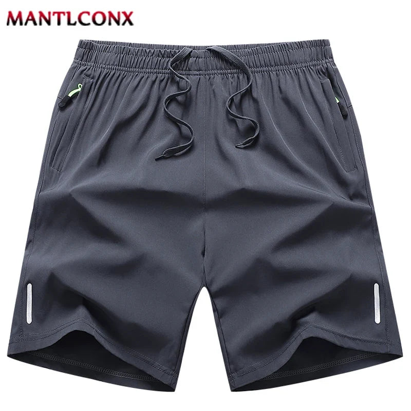 Summer Men's Shorts Cool Sportswear Running Sport Shorts Casual Bottoms Gym Fitness Training Jogging Short Pants Men Black Gray