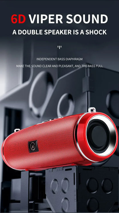 200W Peak Power Portable Bluetooth Speaker IPX7 Waterproof Outdoor HIFI Pillar Subwoofer Stereo Soundbox FM Radio TF Boom Box