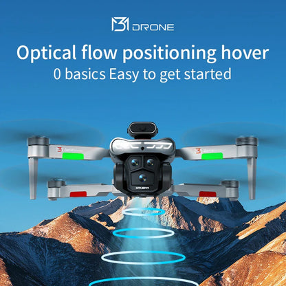 New Obstacle Avoidance M3 Drone Brushless Motor Helicopter Optical Flow Hovering GPS 8K 3 Camera Foldable Quadrotor Aircraft Toy