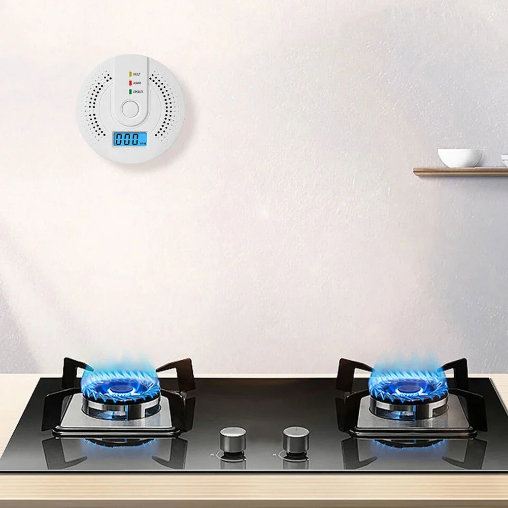 Independent CO Alarm Sensor Carbon Monoxide Alarm Detector High Sensitive Warning LED Display CO Alarm Battery Powered