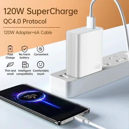 Original  Xiaomi 120W Charger Turbo Charge EU US Adapter 1M 6A Usb Type C Cable For Poco X5 X4 F5 Pro Mi 13 12 11 Lite Mix Fold