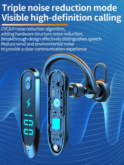 Bluetooth 6.0 Earphone Ear Hook Headphone 270 Degree Rotation LED Display HIFI Stereo Noise Reduction Headset Waterproof Earbud