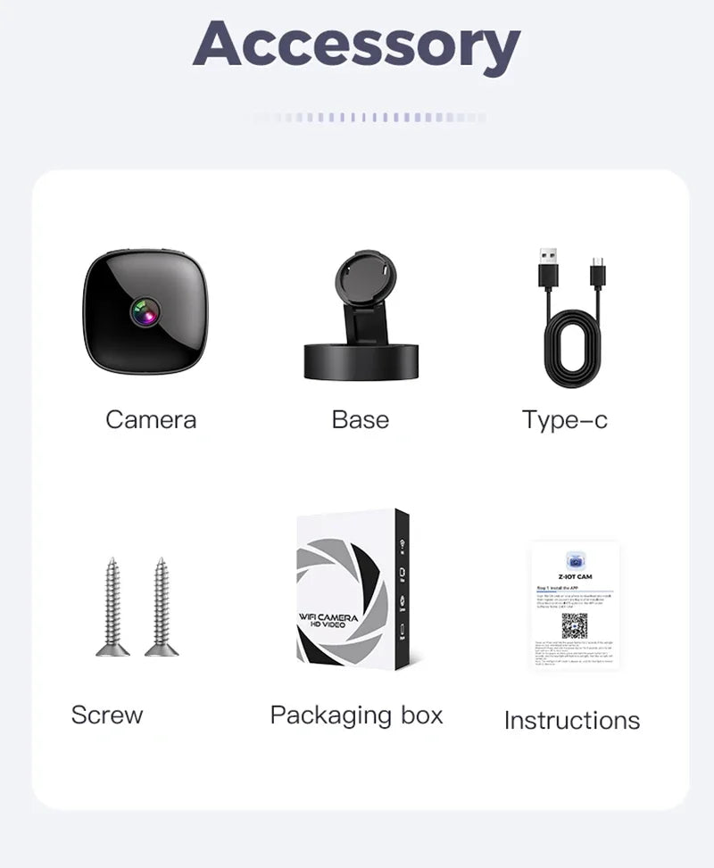 Lenovo Wifi Camera 6K HD Mini Camera Wireless Security Protection Remote Monitor Camcorders Video Surveillance Home Smart Camera