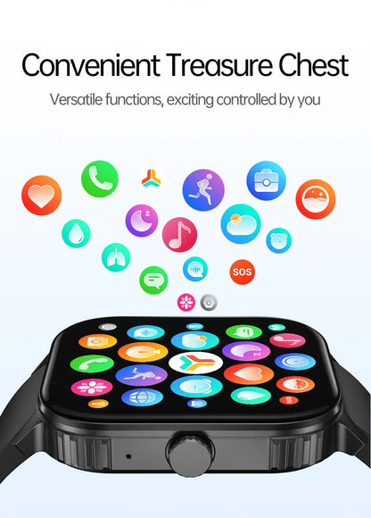 2026 2.04-inch Ultra Smart Watch For Men Women 1000mAh High Capacity Battery Outdoor Sports Fitness Health Monitoring Smartwatch