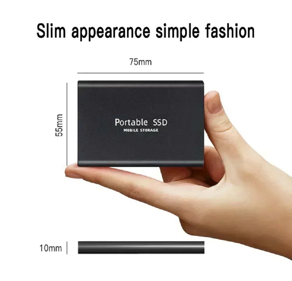New External Hard Drive 2TB Portable SSD 4TB High-Speed Hard Disk 128TB Mass Mobile Solid State Drive USB3.1 for Laptops/PC/MAC