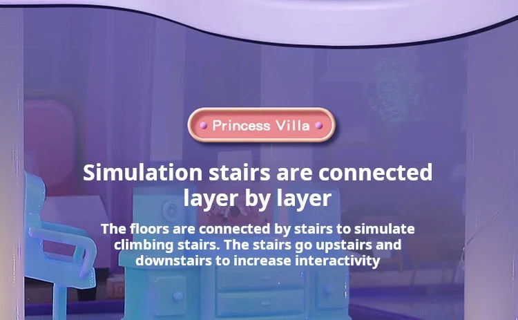 3D DIY Fantasy Princess Castle Villa Assembly Doll House Set Toys, Girls Home Toys & 3D Kids Toys