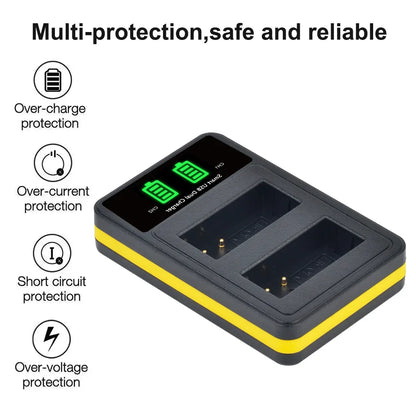 LED Dual USB Charger with Type C Port for PS-BLN1 BLN-1 BCN-1 Batteries Compatible with Olympus OM-D E-M1 E-M5 E-P5 Cameras
