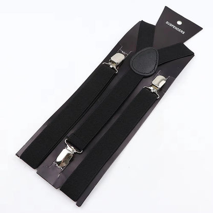 Hot Sale Solid Color Elastic Leather Suspender For Men Women Black Red Sage Green Adjustable Pants Shirt Girl Skirt Accessories