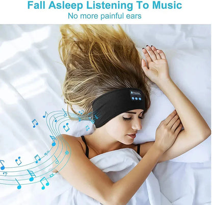 HUAWEISHI Bluetooth 5.0 Earphones Sports Sleeping Headband Elastic Wireless Headphones Music Eye Mask Wireless Headset Headband