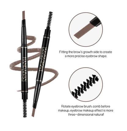 HANDAIYAN Eyebrow Pencil Automatic Rotating Double Head Long Lasting Natural Waterproof 5 Color Triangle Eyebrow Pen Make Up