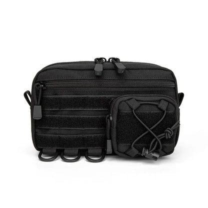 Tactical Molle Horizontal Admin Pouch with Front Drawstring Pocket EMT Pouch EDC Utility Orgaznier Bag Hunting Fanny Pack