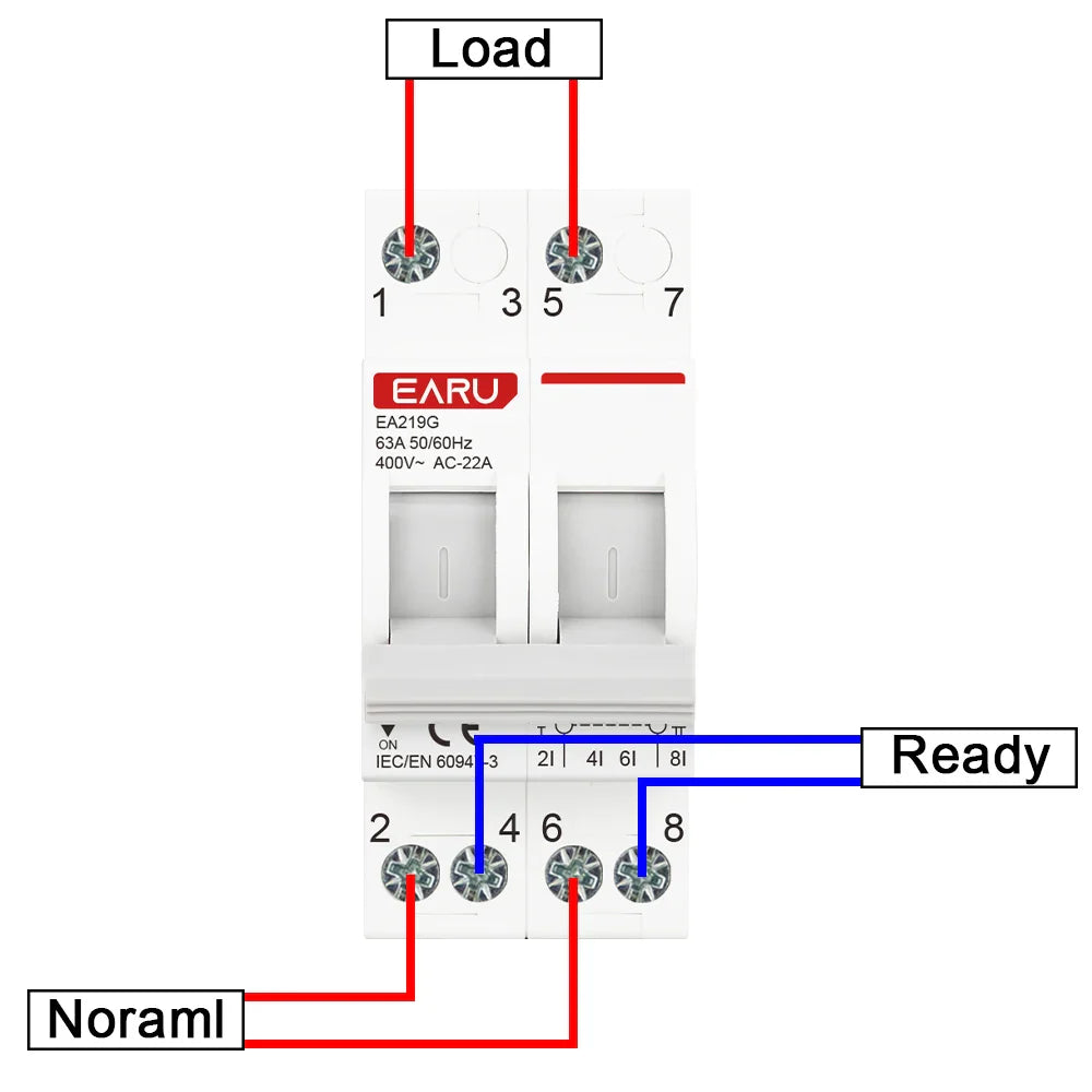 Din Rail 2P 40A 63A AC400V 50/60Hz Modular MTS Dual Power Manual Transfer Switch Isolating Discounnecting Switch Circuit Breaker