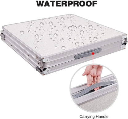 4ft Collapsible Height-Adjustable Aluminium Table for Camping Barbecue, with Handle Outdoor Garden Picnic  Travel Weatherproof