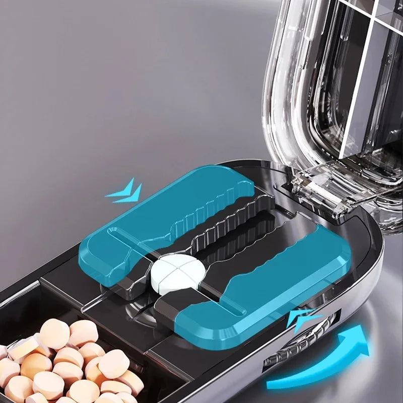 New Quartering Pill Cutter Storage Box Portable Drug Tablet Medicine Dustproof Divider Organizer Crusher Pill Cutter