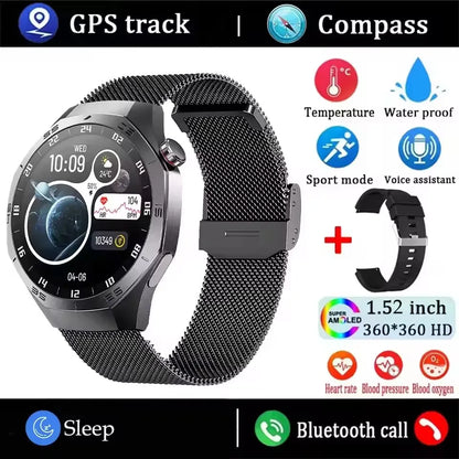 Smart Watch 5 Pro GPS NFC Smartwatch Men 360*360 AMOLED Screen Heart Rate Monitor Bluetooth Call IP67 Waterproof Men Smartwatch