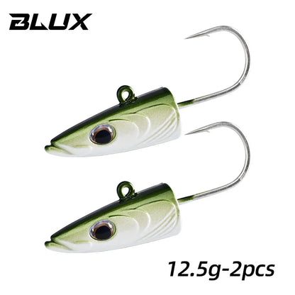 BLUX Happy Sandeel 11cm 17g Soft Live Eel Fishing Lure Paddle Tail Jig Head Hook Vinyls Vibration Artificial Bait Saltwater Gear