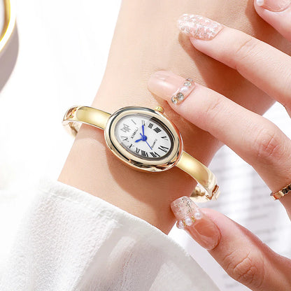 Elegant Oval Roma Dial Women Quartz Watch Fashion Bracelet Strap Ladies Wristwatch Reloj Mujer Girls Clock Gift