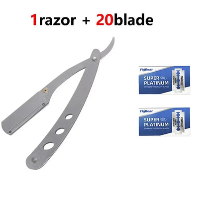 Barber Razor Edge Stainless Steel Shaver Shave With Blade Men Professional Manual Shaver StraightFolding Shaving
