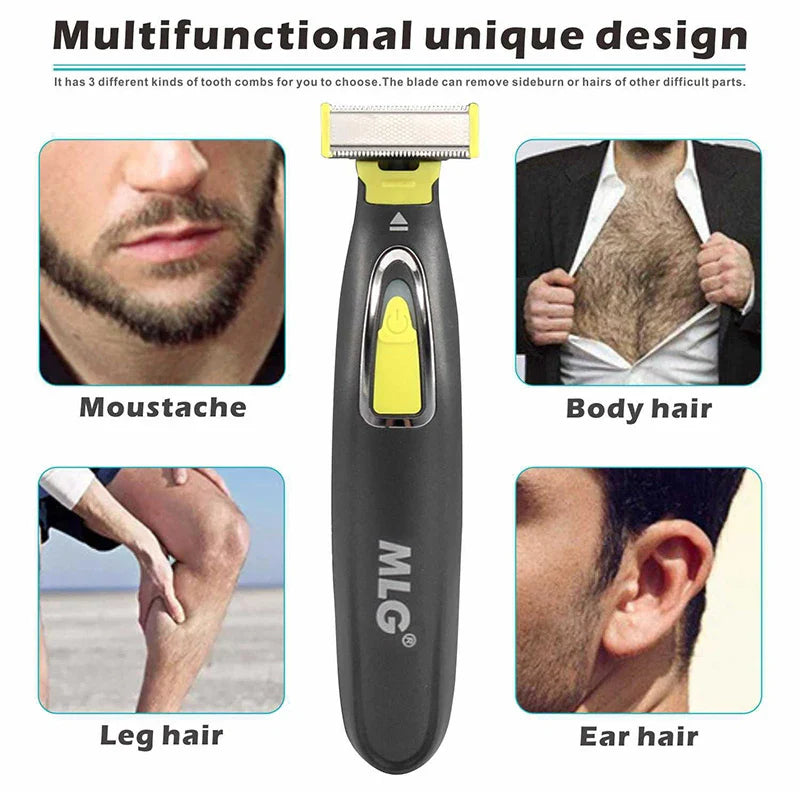 MLG Electric Shaver For Men and Women Portable Full Body Trimmer USB T Shaped Blade Razor For Beard Armpit For Washable
