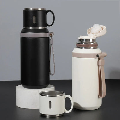 600ml Stainless Steel Coffee Cup Travel Thermal Mug Leak-Proof Thermos Bottle Tea Coffee Mug Office Business Style Thermos