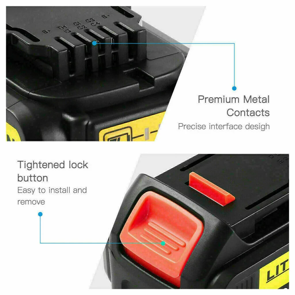 2Pack 18V 8.0Ah Li-Ion Replacement Battery for Dewal Pin Cordless Power Tools, Compatible with 18V Slide Style Tools