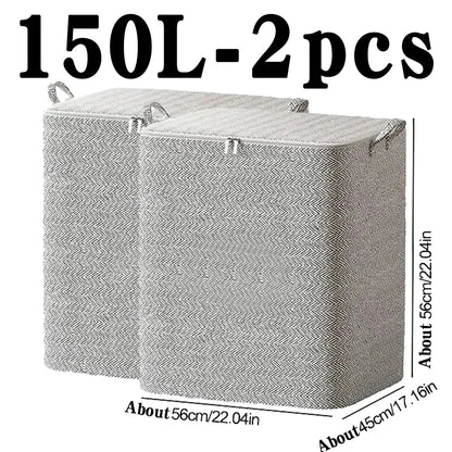 Non-woven Quilt Storage Bag with Lids Zipper Foldable Clothes Quilt Bins Container Large Capacity Dust-proof Bag Organize