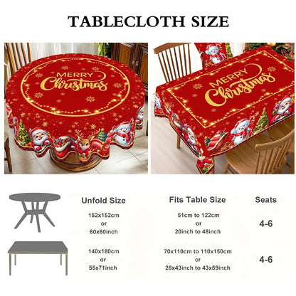 Christmas Santa Claus Tablecloth Merry Christmas Decoration For Home 2025 Navidad Kerst Noel Xmas Table Decor New Year 2026 Gift