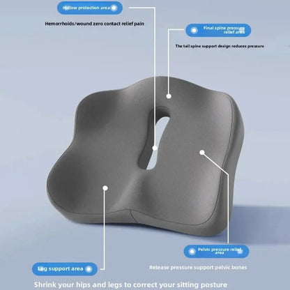 New Tailbone Sciatica Back Pain Relief Comfort Office Chair Car Seat Cushion Non-Slip Orthopedic Memory Foam Coccyx Cushion
