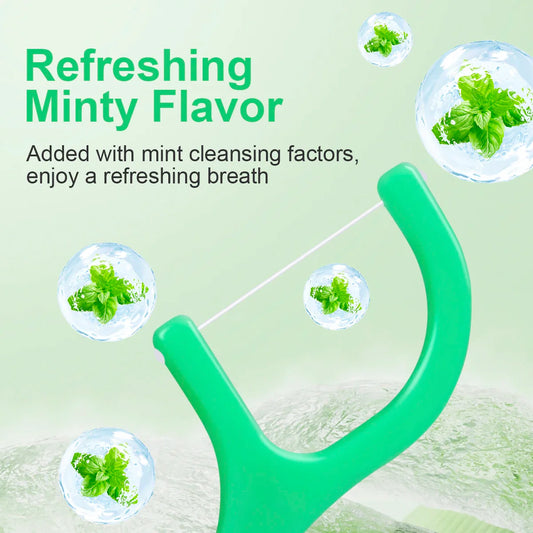 Mint dental floss stick - home portable disposable care dental floss stick - oral care - deep cleaning - interdental cleaning pr