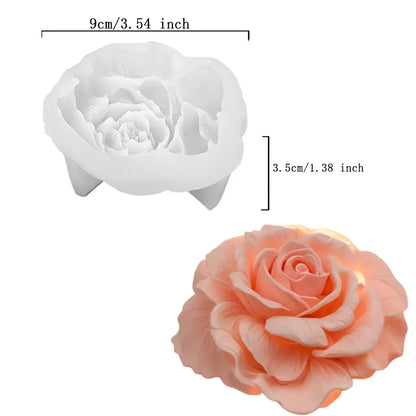 1-Cavity Rose Flower Mold - Non-Stick Silicone Mold for Candles, Soap, Plaster, and Aromatherapy - Easy to Demold, Reusable Floral Mold, Suitable for DIY Home Decor, Weddings, Parties - Suitable for Beginners and Professional