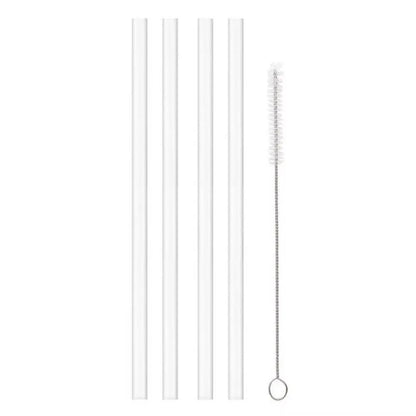Reusable Straw with Cleaning Brush Plastic Replacement Straw Compatible with Stanley 40 oz 30 oz Cup Tumbler