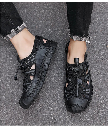 Hot Sale Summer Men's Sandals Outdoor Non-slip Men's Beach Sandals Handmade Genuine Leather Men's Shoes Fashion Men Sneakers