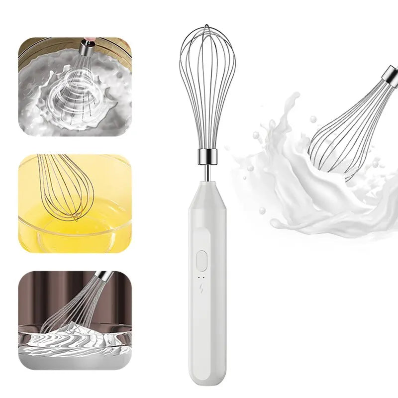 Electric Milk Frother Handheld - Egg Beater Coffee Mixer Foamer for Cappuccino Latte