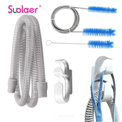 Cpap Hose and CPAP Hose Tube Hook & Hose Brush Keep Cpap Supplies Set Clean Tidy - Tube Holder Tube Flexible Cleaner Brush