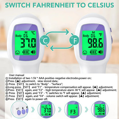 Forehead Digital Thermometer Non Contact Infrared Medical Thermometer Body Temperature Fever Measure Tool For Baby Adults