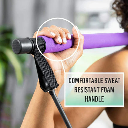 New Portable Yoga Pilates Bar Stick With Resistance Band Home Gym Muscle Toning Fitness Stretching Sports Body Workout Exercise