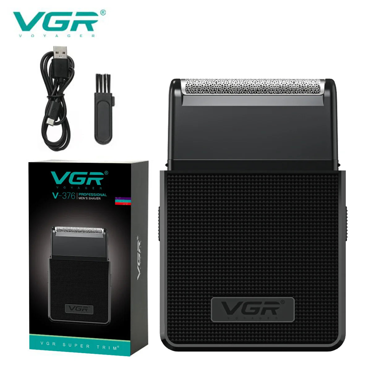 VGR Razor Rechargeable Shaver Professional Beard Trimmer Travel Hair Trimmers Reciprocating Shaving Machine for Men V-376