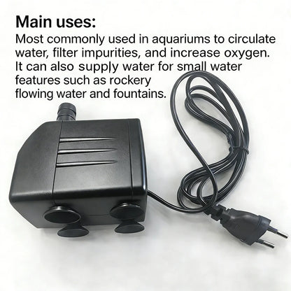 AC220V Multi-functional Silent Aquarium Submersible Pump, Landscape Large-flow Water Spray Pump,Fish Pond Water Circulation Pump