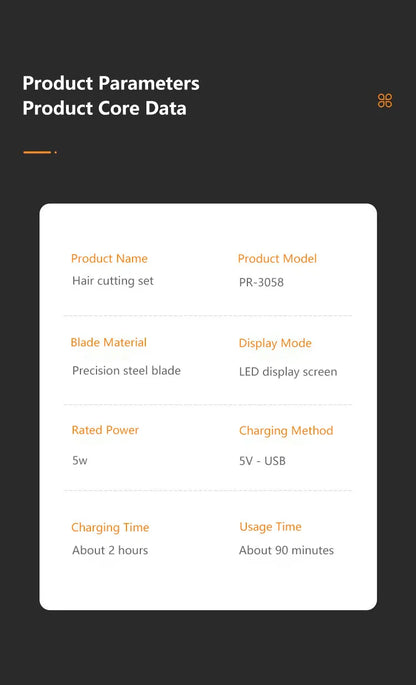 Mijia 5 in 1 Hair Trimmer Machine LCD Display Clippers Barber Professional Hair Cutting Machines Men's Electric Shaver