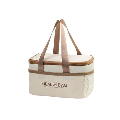 Large Capacity Tote Bento Insulated Lunch Bag Picnic Food Box Storage Ice Cooler Thermal Bag Portable Handheld Insulation Bags
