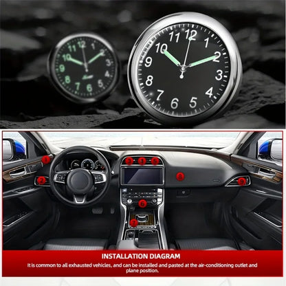 1pc Glow Decorative Car Clock Mini Quartz Watch for Car Decoration