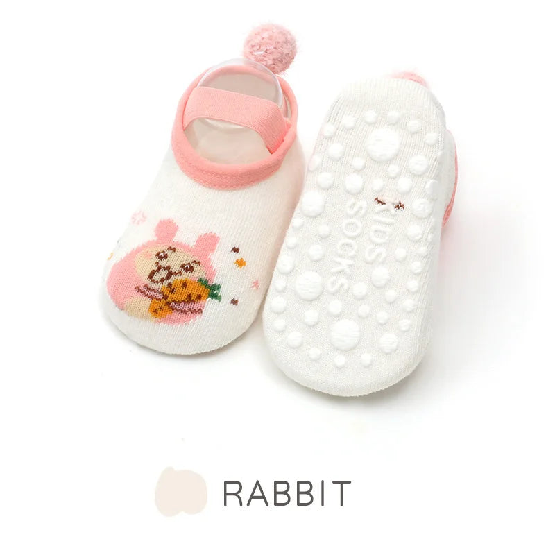 Spring Anti Slip Baby Socks Toddler Kids Floor Socks with Rubber Soles Autumn Newborn Baby Boy Girl Cartoon Cute Ball Warm Socks