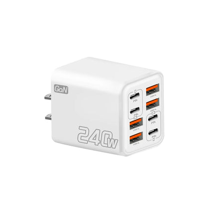 240W 8 in 1 USB C GaN Charger Fast Charging Phone Charger Power Adapter For iPhone Samsung Xiaomi EU/US/UK Plug Travel Charger
