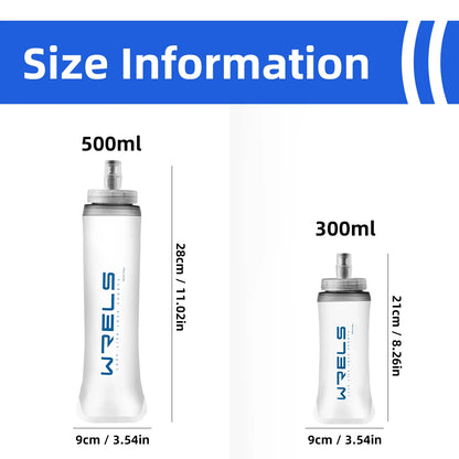 WRELS Sports Water Bottles BPA-Free Collapsible Soft Flask Running Camping Hiking Hydro Flask Soft Water Bottle for Hydration