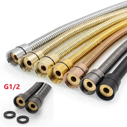Shower Hose 1.5M Stainless Steel - Flexible Handheld Shower Head Pipe Explosion-Proof Bathroom