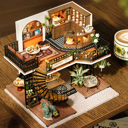 Wooden Doll House 3D Puzzle Assembly Building Model Kit Production Small Room Toys Home Bedroom Decoration With Furniture Light
