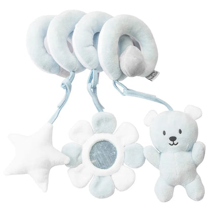 Newborns Spiral Hanging Activity Stroller Toy Baby Carseat Toy Black & White Lion Koala Rattle  for Crib Mobile Sensory Toy Gift