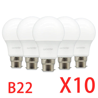 10Pack B22 LED bulb Lamp 220V 110V No flicker 8W 9W 12W 18W 24W Hight birght Warm lighting for home derection
